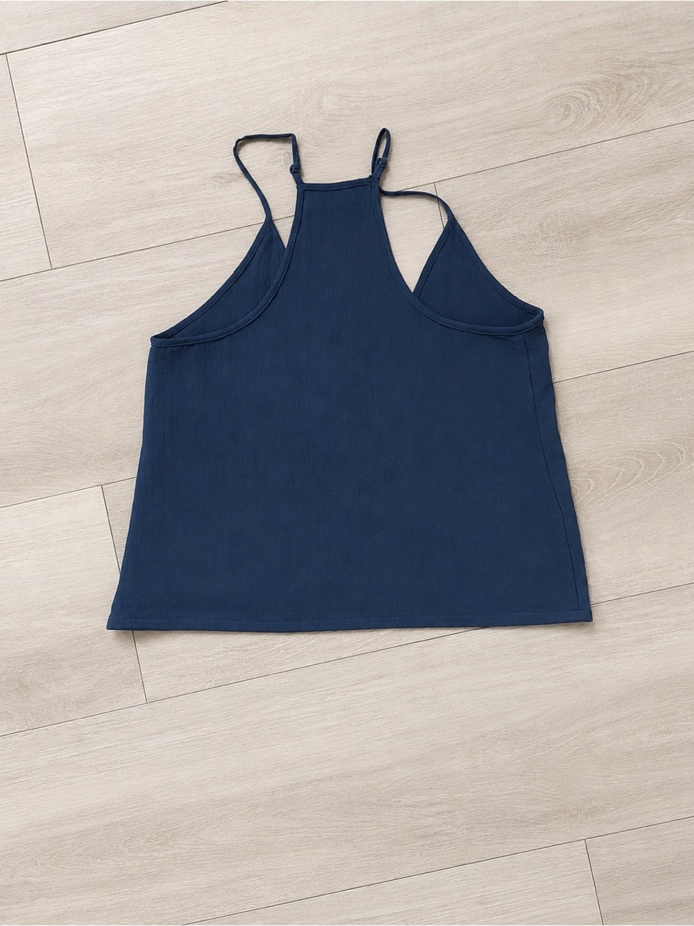 B Cool Tank Top Medium Navy Button Front Strappy Cami - Picture 3 of 5